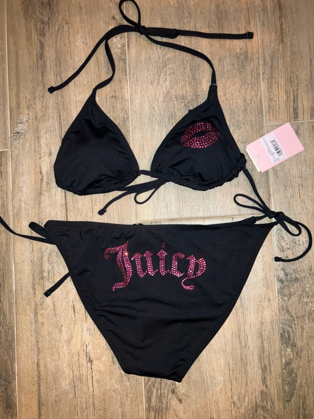 💋Juicy Couture ✨bling✨ bikini 2-pc swimsuit bathing suit sz L NWT